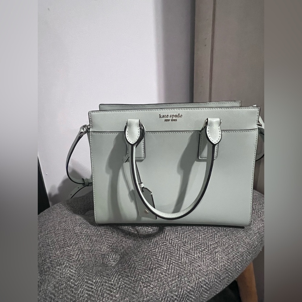 kate spade pastel mint green leather satchel - Picture 4 of 6